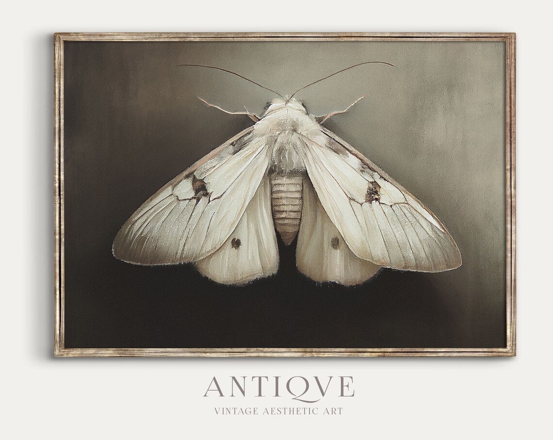 Moth Painting Print, Light Academia Wall Art