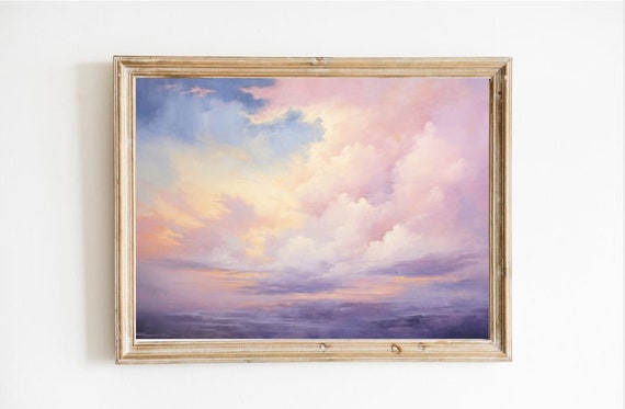 Pink Cloud Art Print Coquette Room Decor Trendy Girl Door Girly Wall Dopamine Demure Gift For Her