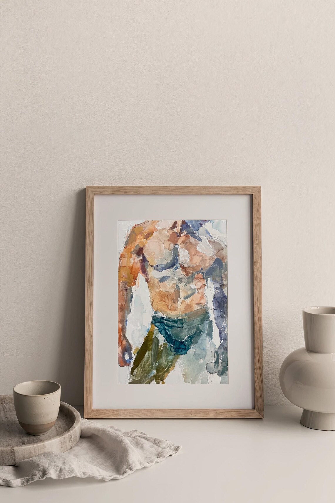 Gay Bodies Watercolor Art Print, Male Body Study - Image 3