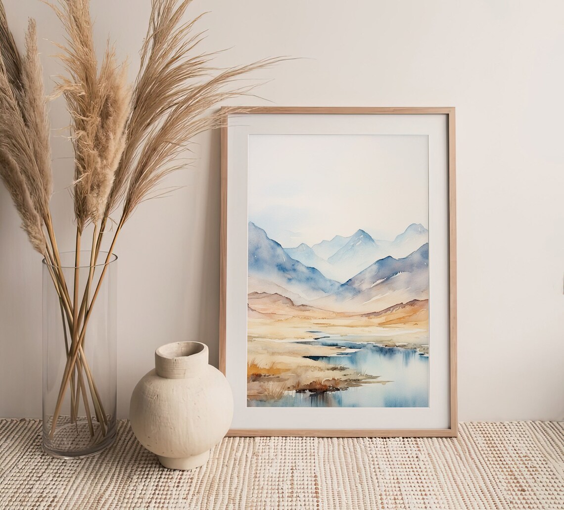 Colorado Mountains Watercolor Painting Art Print - Image 4