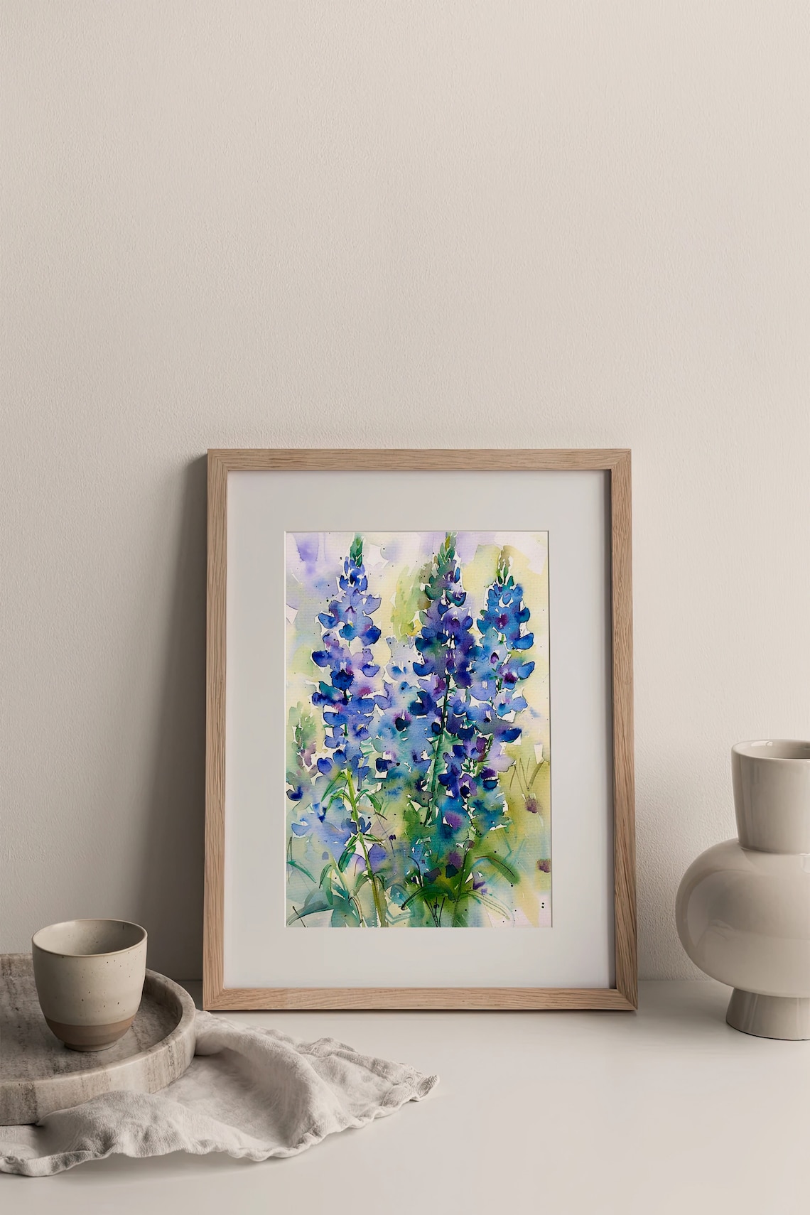 Bluebonnet Watercolor Art Print, Floral Wall Painting - Image 3