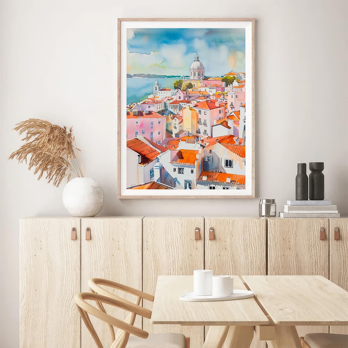 Lisbon Watercolor Art Print Portugal City Watercolor Painting Travel Art Print By Feelingprints - Image 5