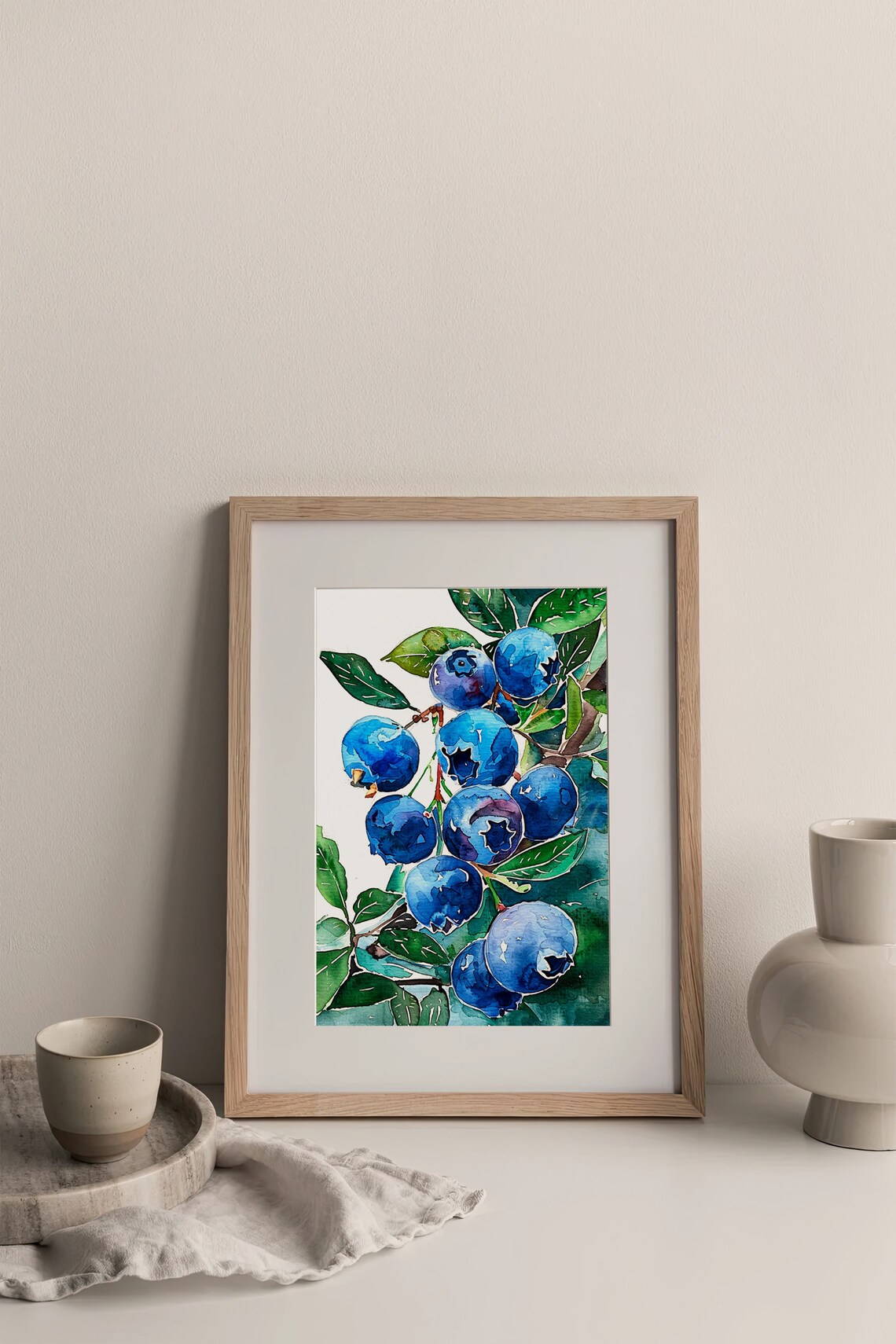 Blueberry Watercolor Botanical Art Print - Image 3