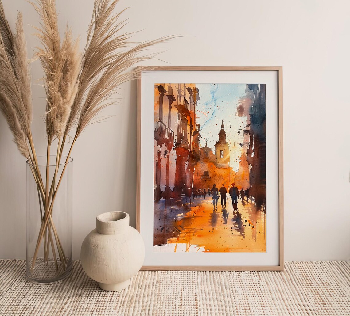 Seville Watercolor Travel Poster, Cityscape Art Print - Image 4