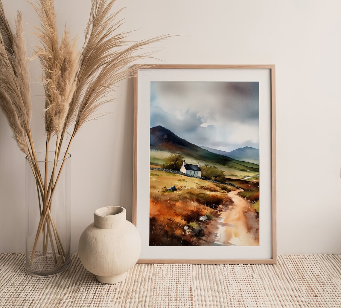 Scotland Countryside Watercolor Painting Art Print - Image 3