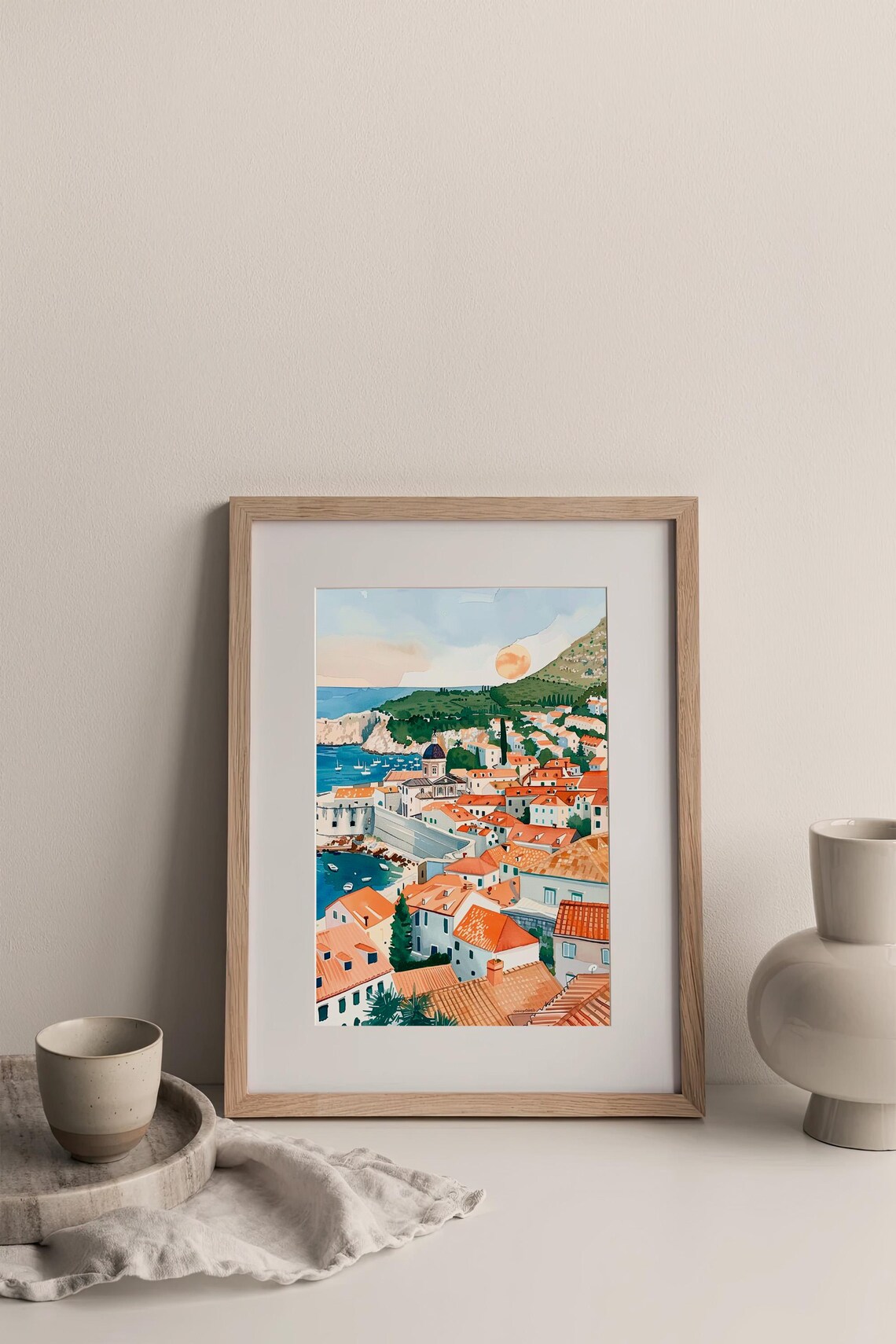 Dubrovnik Watercolor Cityscape Art Print, Croatia - Image 3