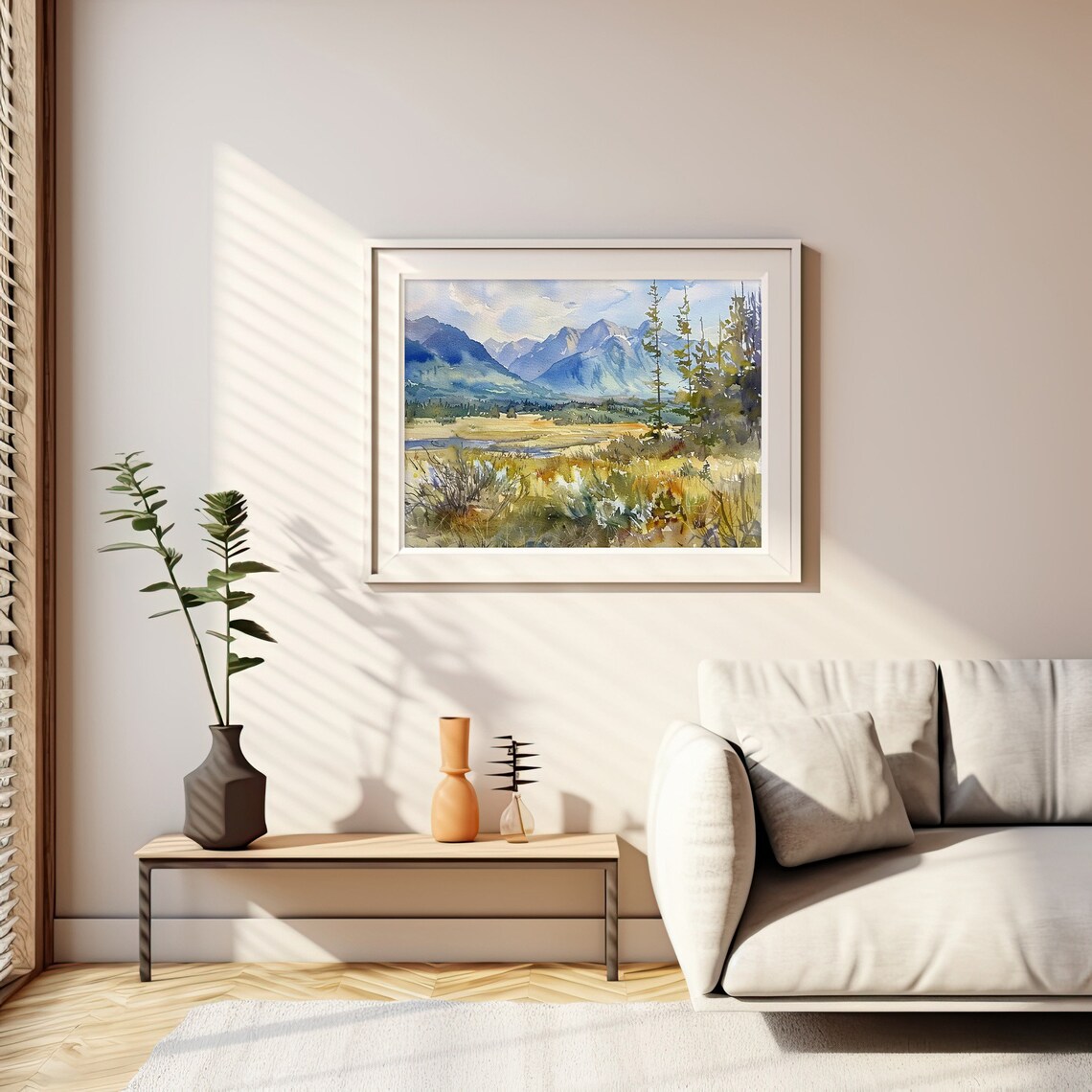 Three Sisters Mountains Watercolor Art Print, Oregon - Image 2