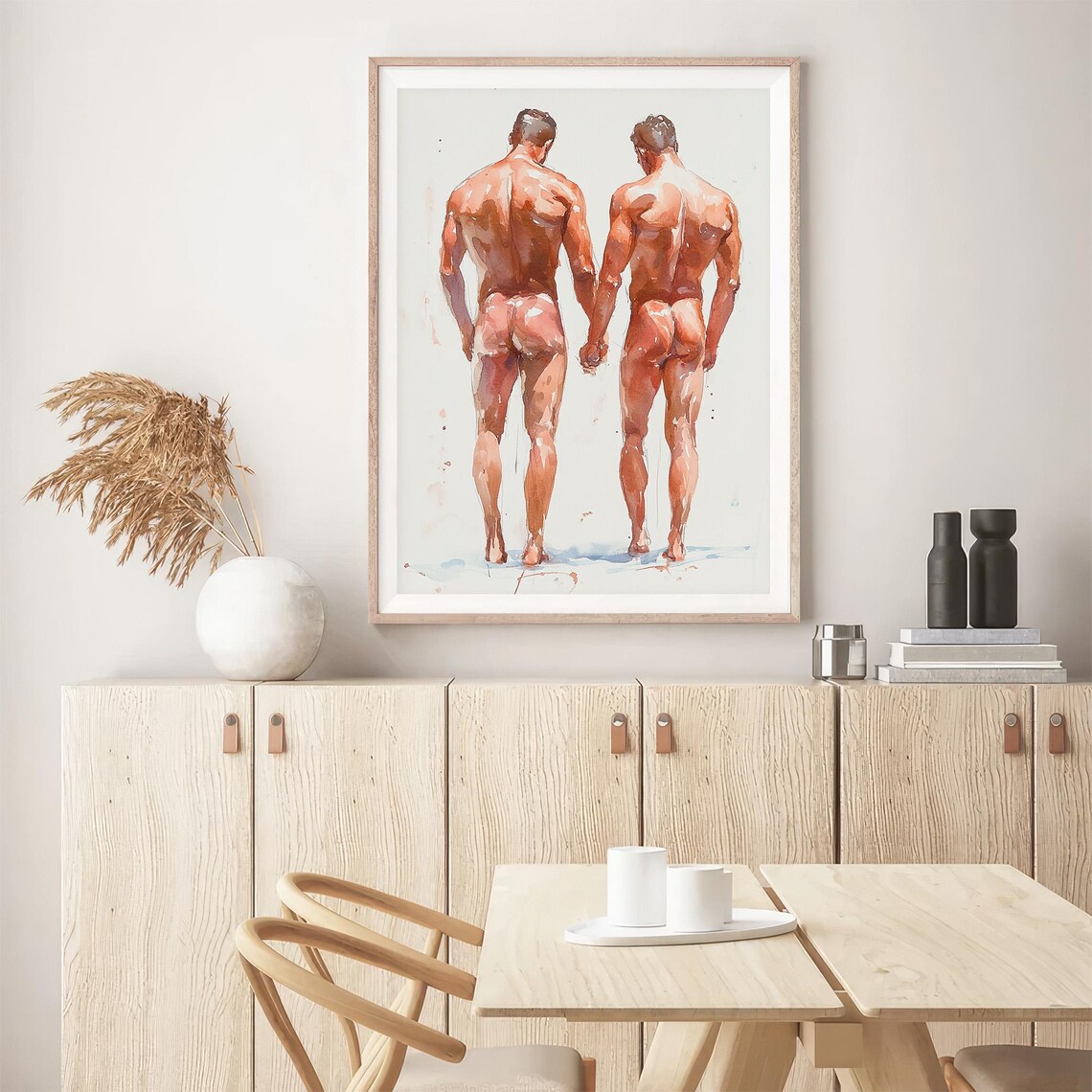 Gay Bodies Watercolor Painting, Friendship Art Print - Image 5