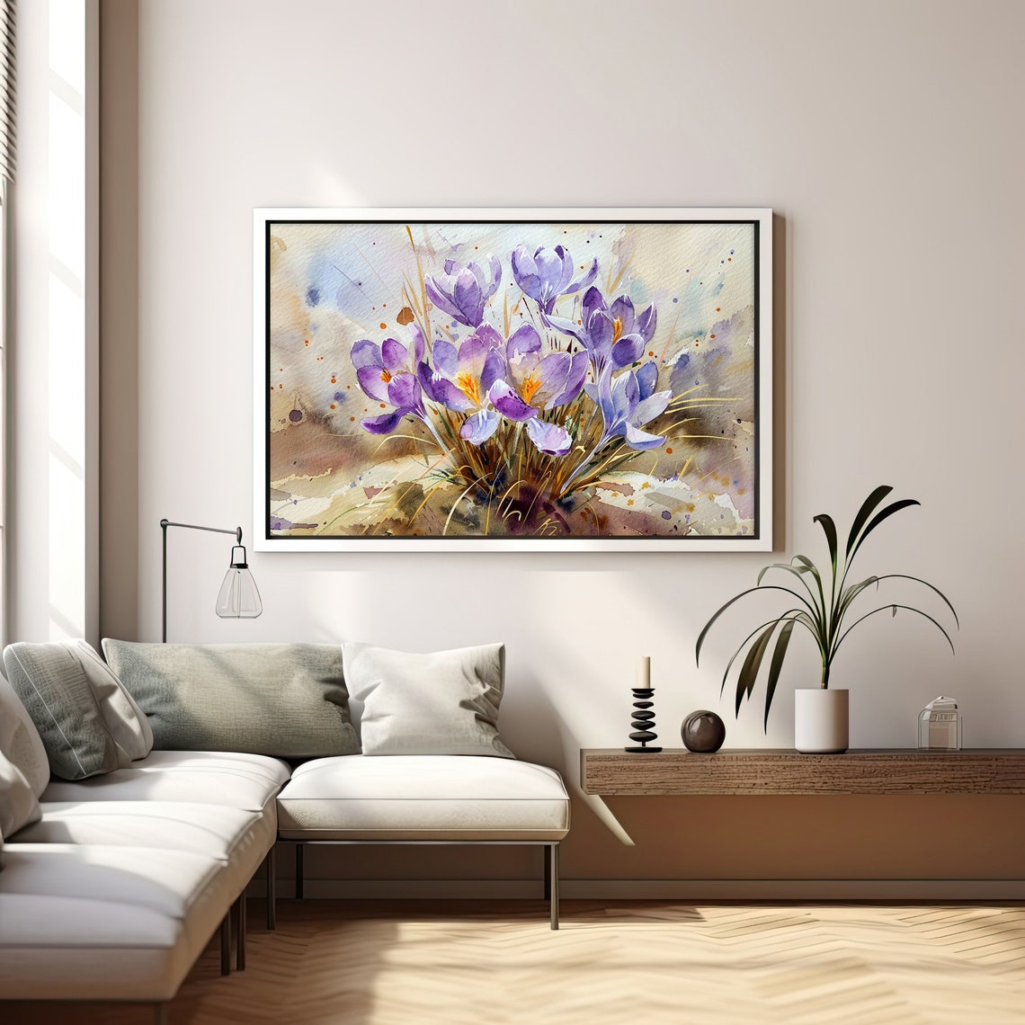 Crocus Watercolor Purple Spring Flowers Blooming Garden Poster - Image 5