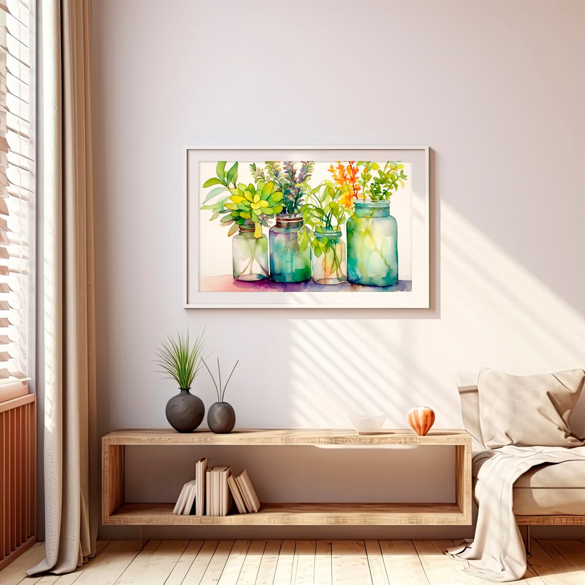 Jarred Plants Botanical Watercolor Art Print - Image 4