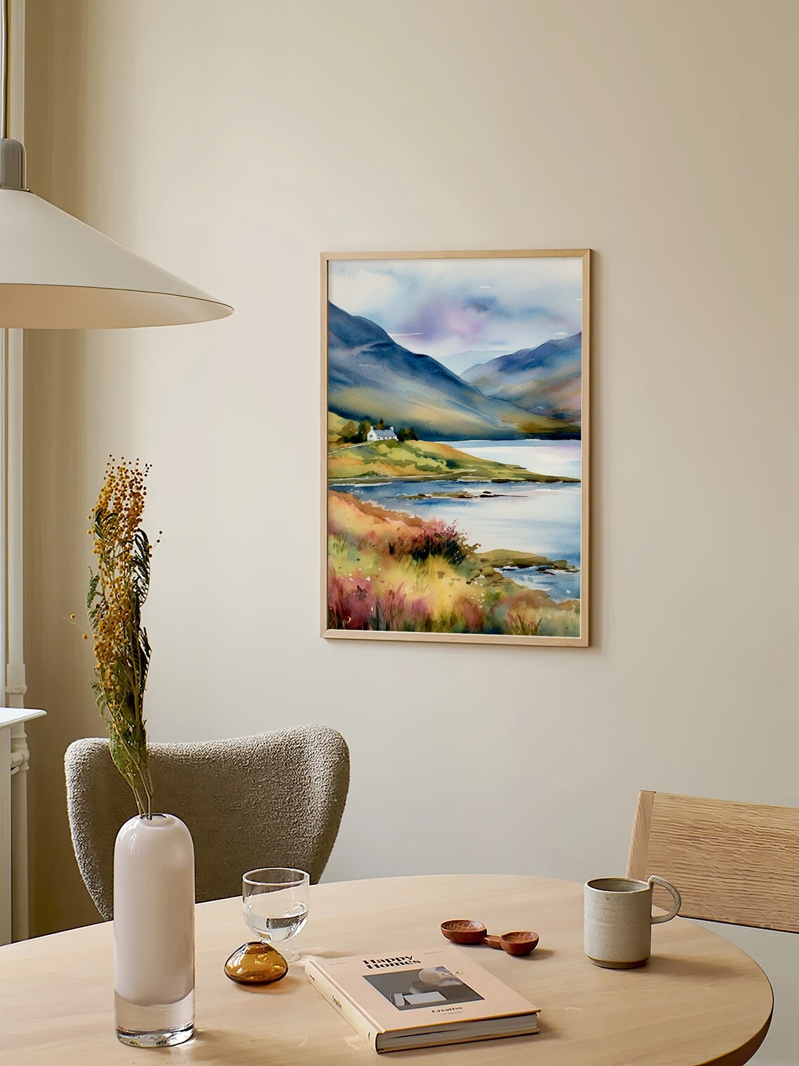 Lake District Watercolor Art Print, England Countryside - Image 2
