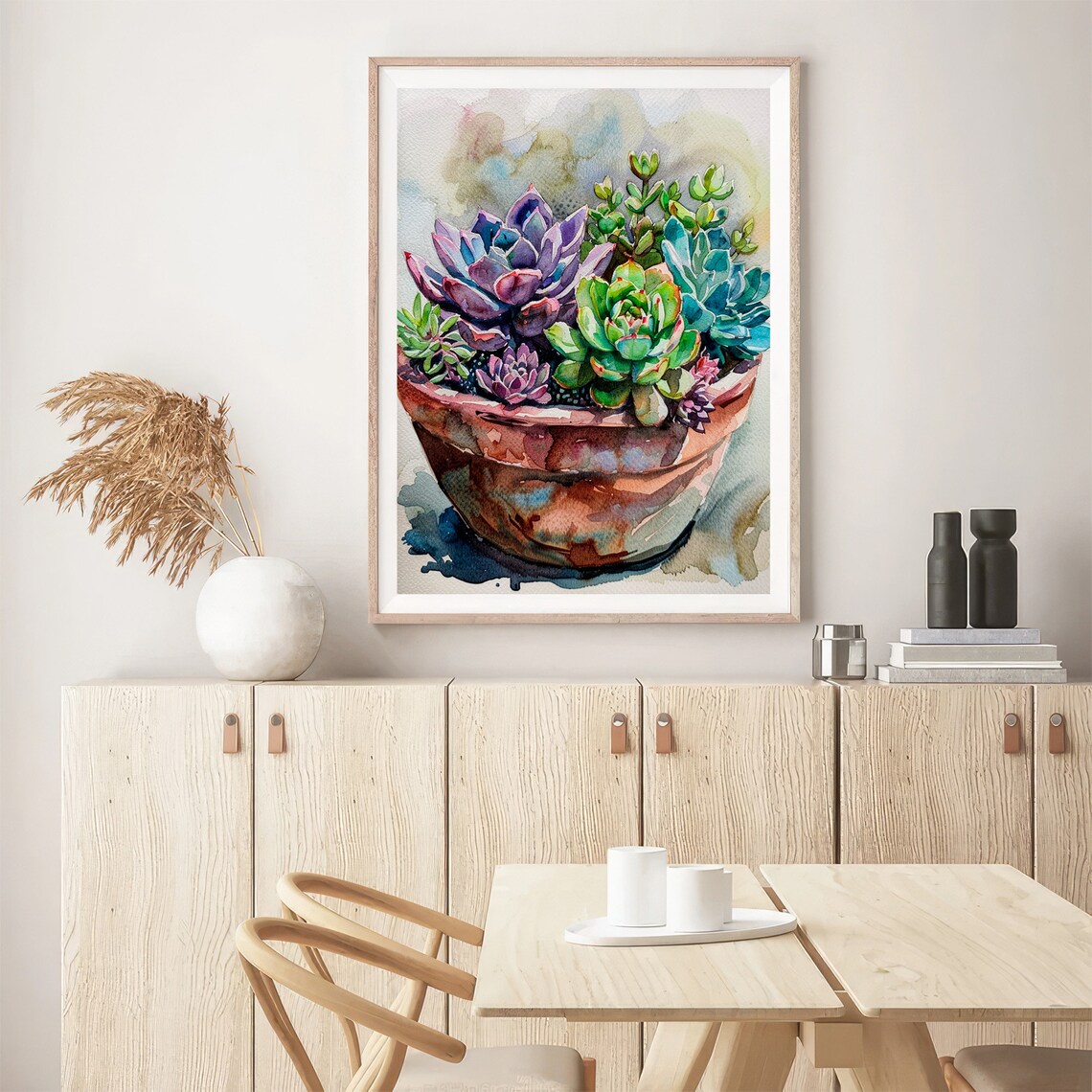 Succulent Watercolor Botanical Art Print, Cactus Kitchen Decor - Image 5