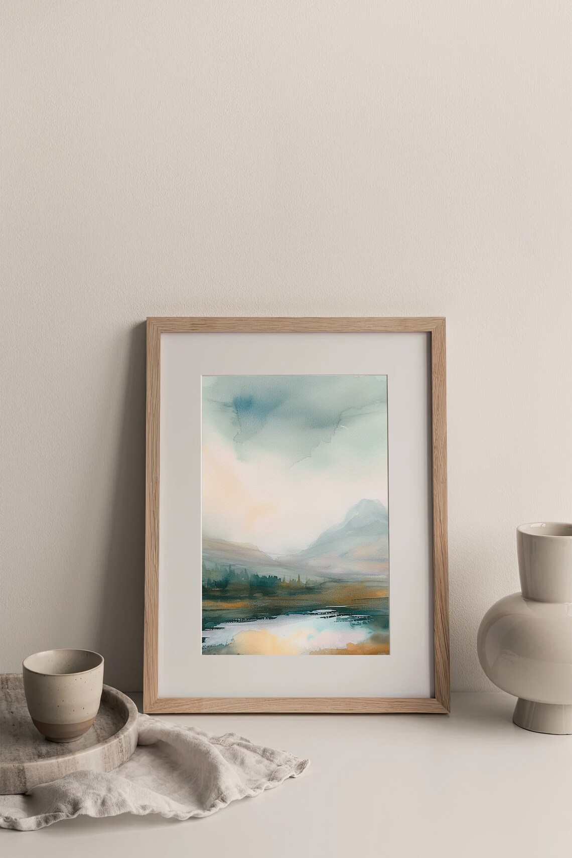 Dingle Peninsula Watercolor Misty Mountain Lake Ireland Poster - Image 4