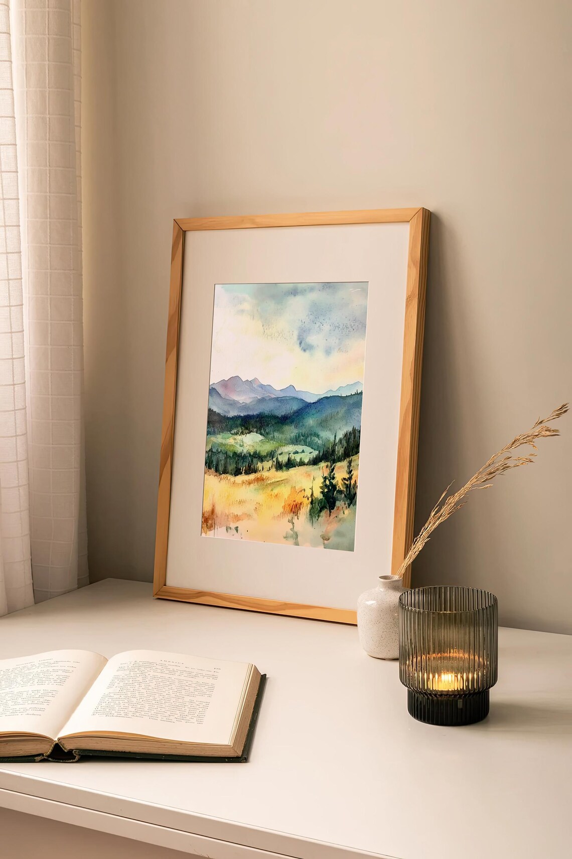 Wyoming Watercolor Rocky Mountains Art Print - Image 2
