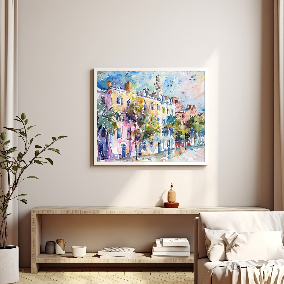 Charleston South Carolina Historic Street Watercolor Travel Poster - Image 2