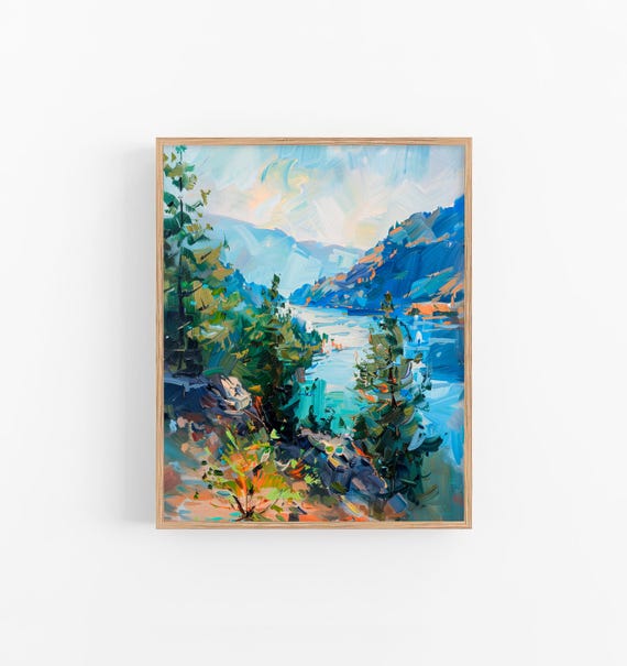 Columbia River Gorge Print Columbia Landscape Oil Print Travel Gifts By Feelingprints