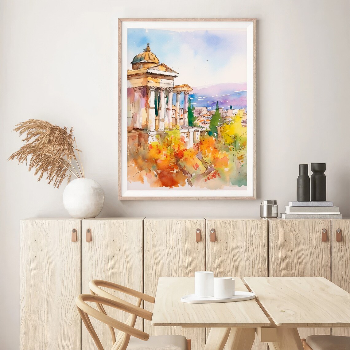 Athens Watercolor Painting Greece Sights Travel Poster - Image 4