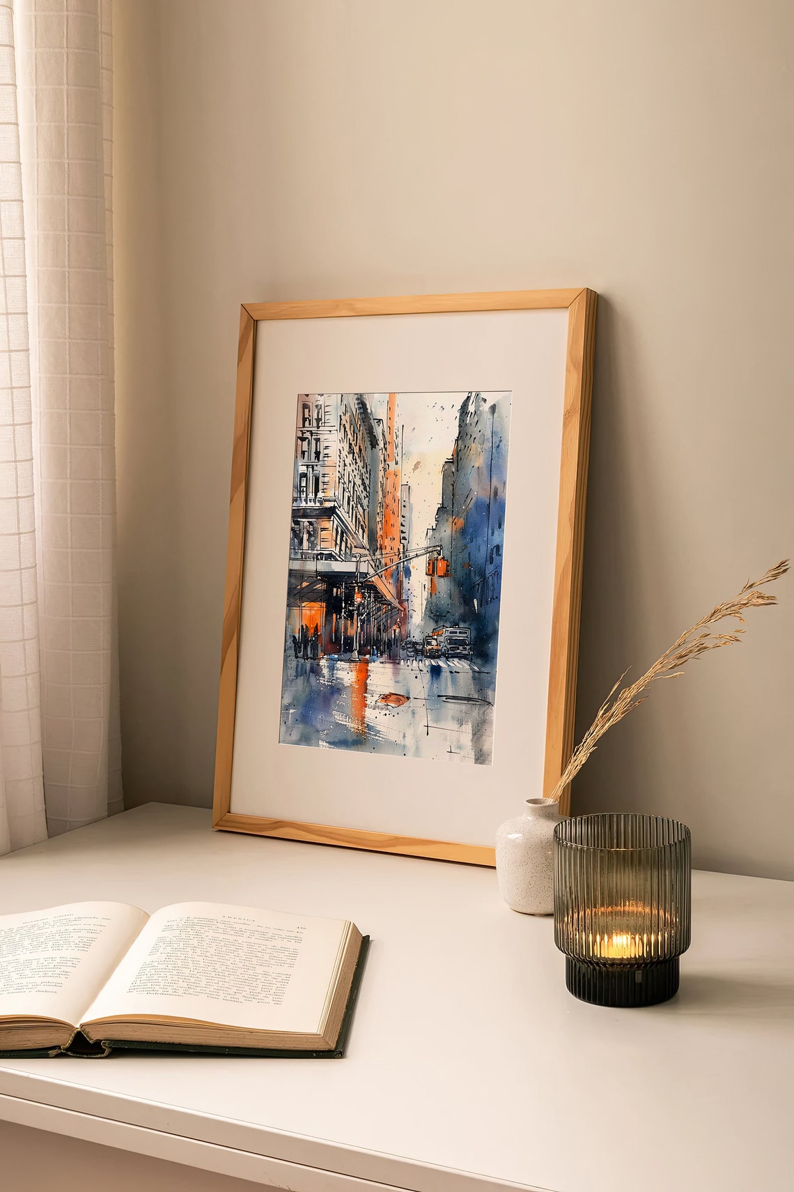 New York City Watercolor Art Print Nyc Skyline Painting Urban Landscape Wall Art Decor Travel Gifts By Feelingprints - Image 2