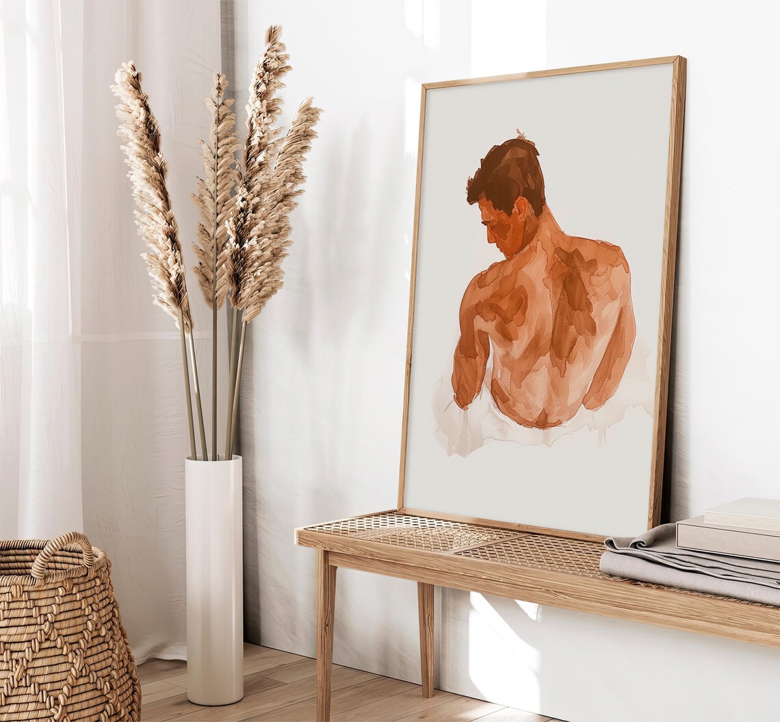 Gay Painting Men Body Art Print Male Body Watercolor Painting Gifts For Men By Feelingprints - Image 2