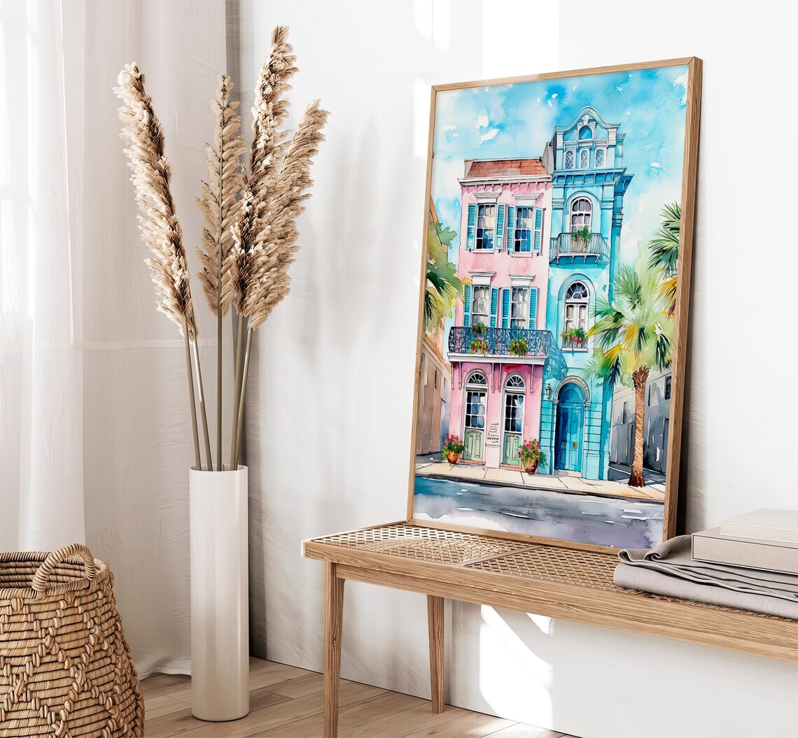 Charleston Watercolor Painting Art Print, Cityscape - Image 2