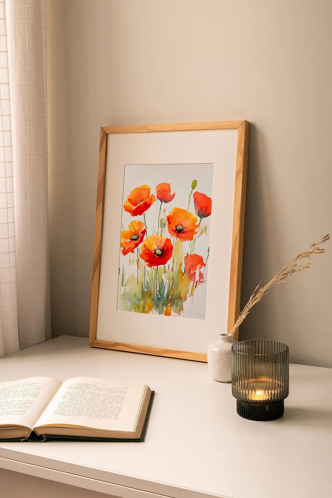 Poppies Watercolor Floral Art Print, Meadow Flowers - Image 5