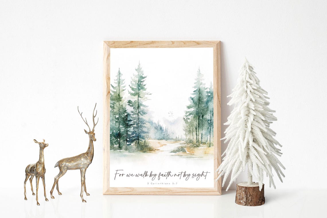 Walk By Faith Not By Sight 2 Corinthians 57 Forest Scripture Poster - Image 3