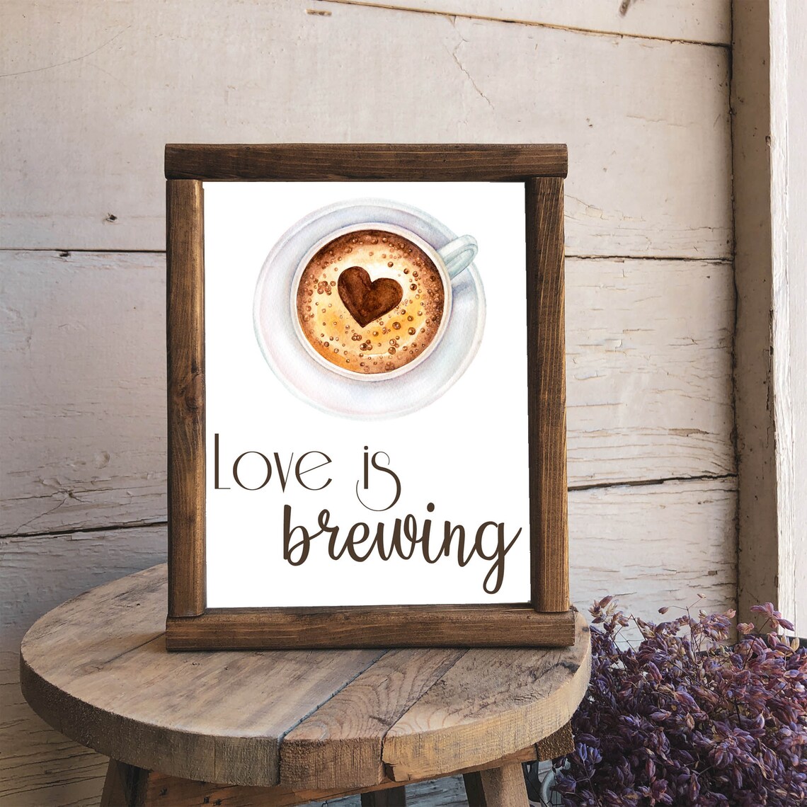 Love Is Brewing Coffee Bar Sign, Kitchen Decor - Image 5