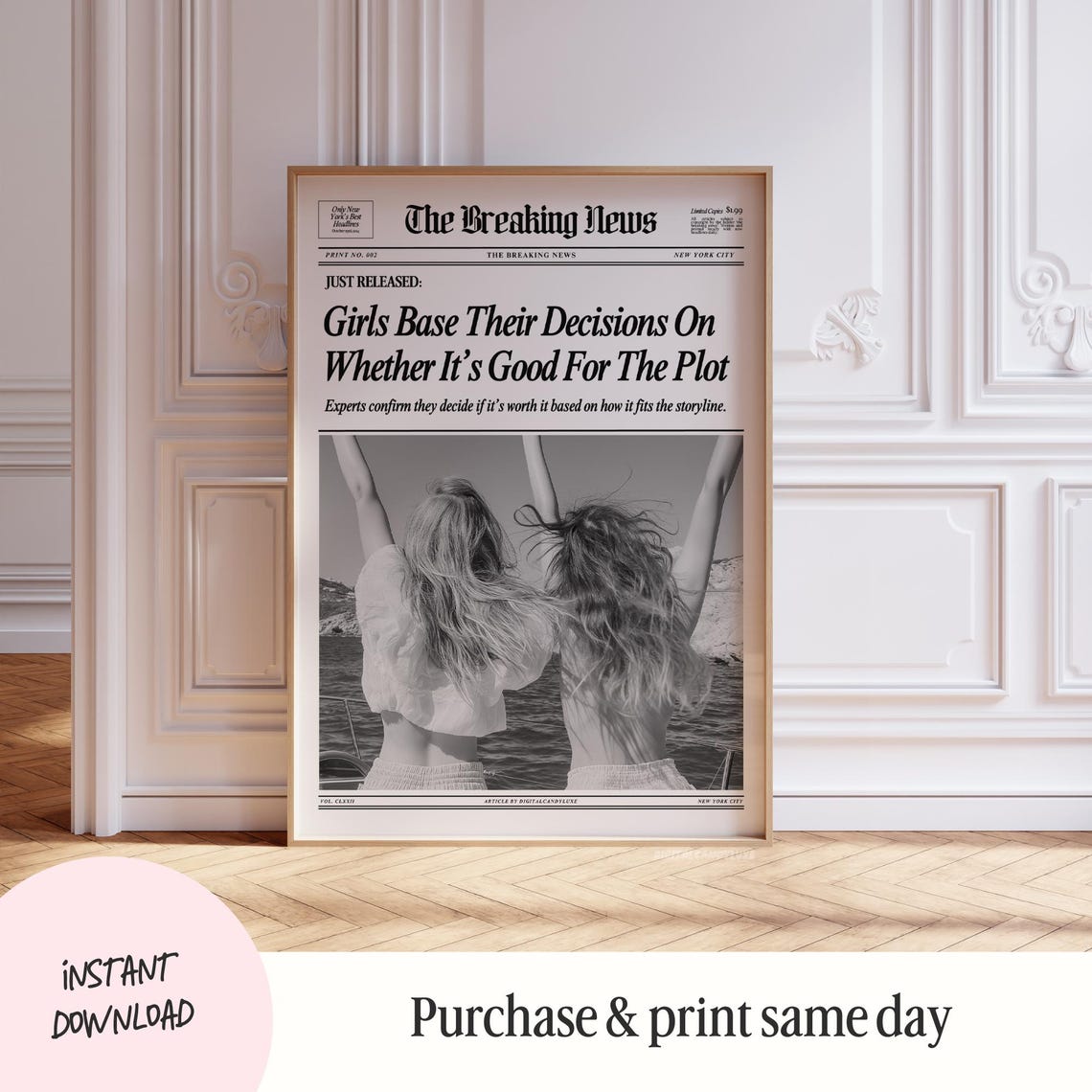 Good for the Plot Girls Decisions Funny Satirical News Poster - Image 2