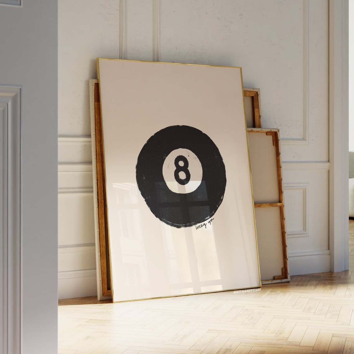 8 Ball Retro Poster, Trendy Apartment Decor