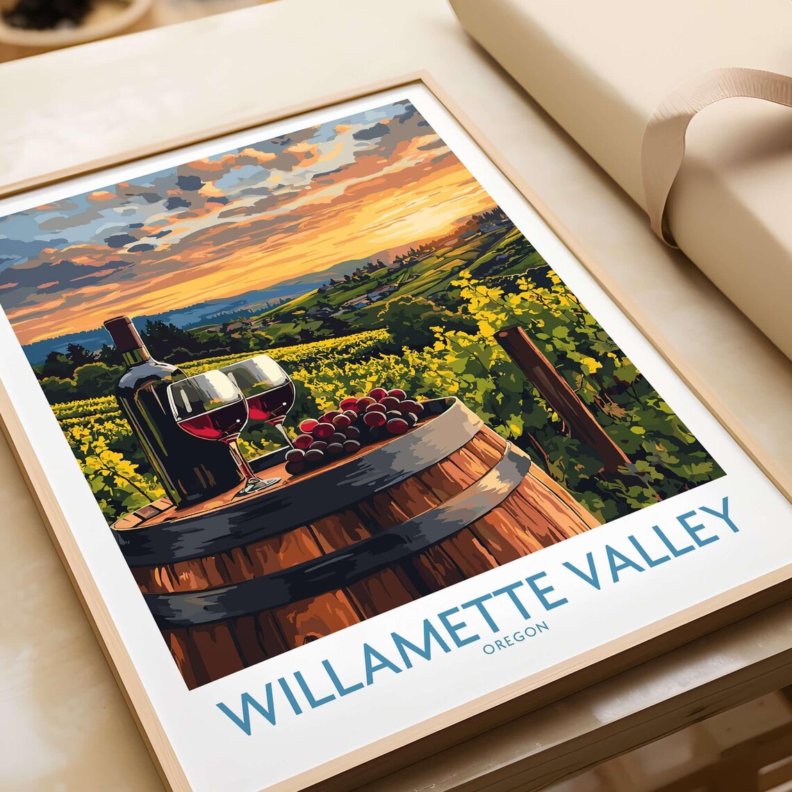 Willamette Valley Wine Country Gift, Illustration