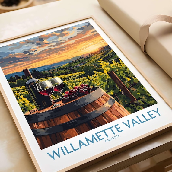 Willamette Valley Wine Country Gift, Illustration