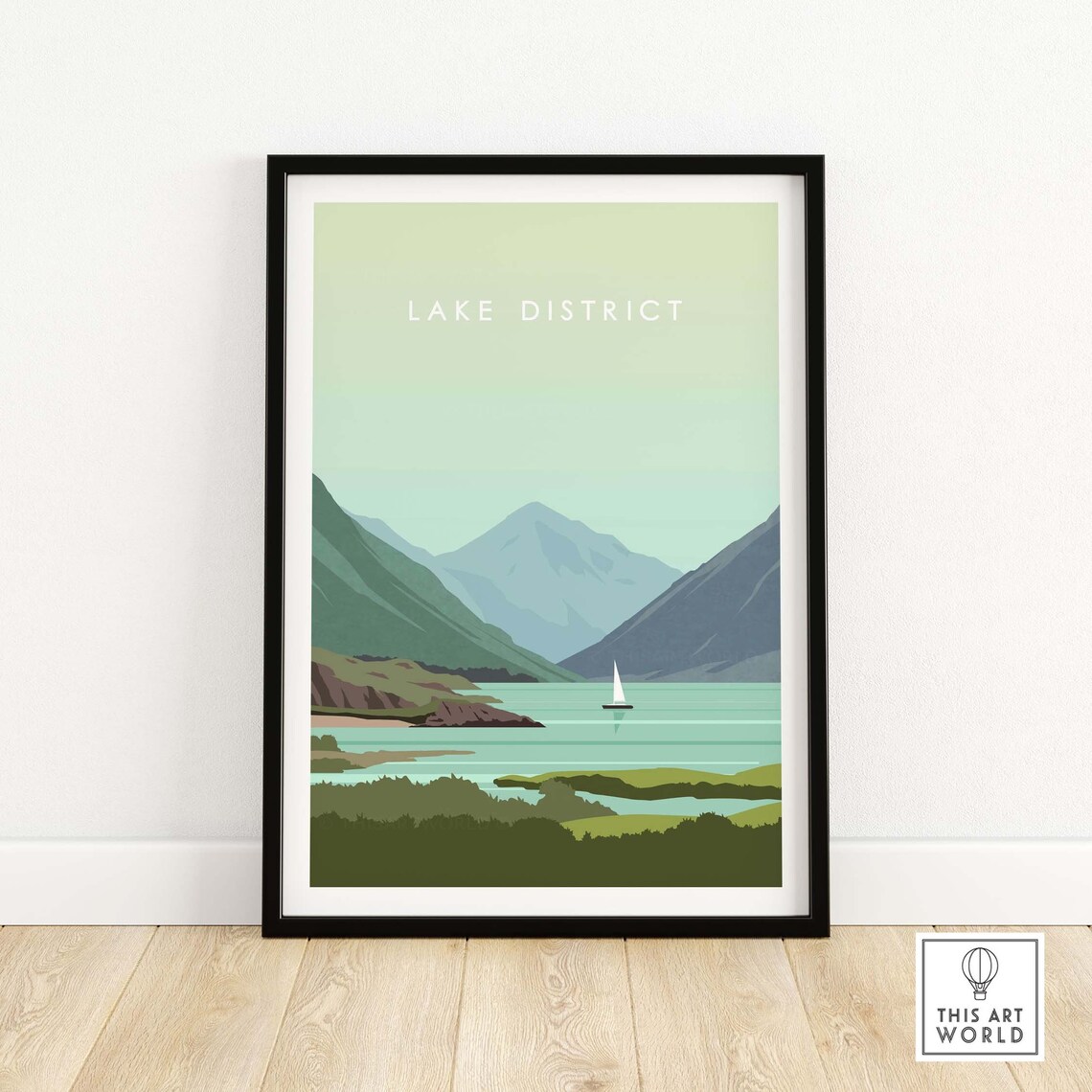 Lake District Minimalist Travel Poster, National Park