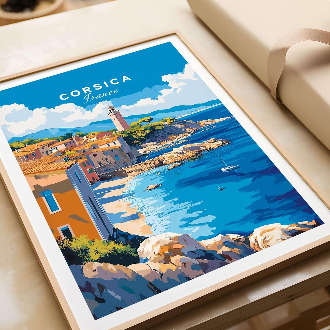 Corsica Wall Art Poster Corsica Travel Print Wall Art France Wall Hanging Home Decor Corsica Art Lover Gift Corsica Birthday Present - Image 4