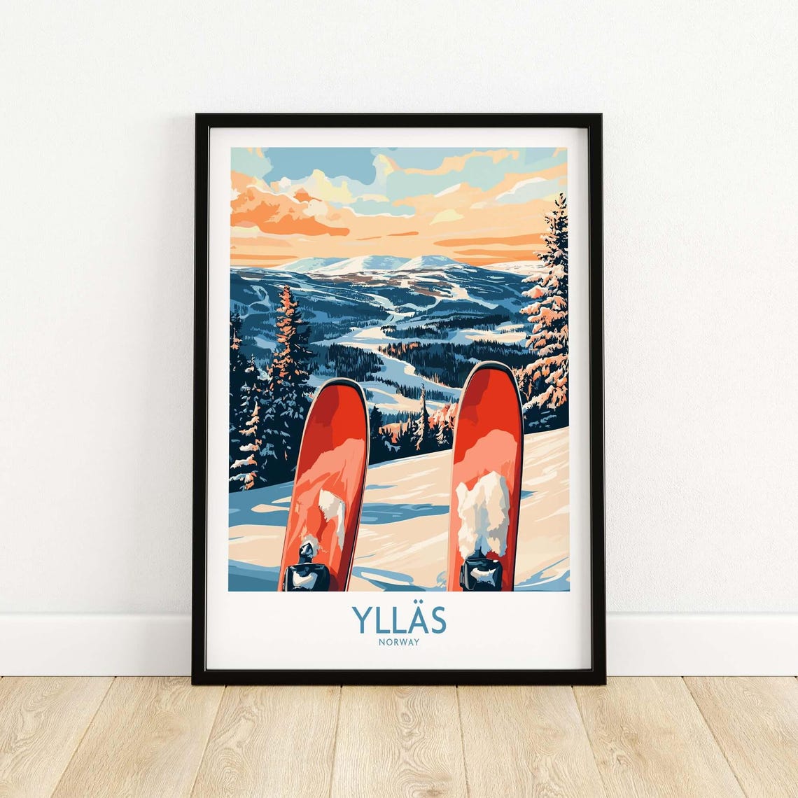 Ylls Ski Resort Travel Poster, Winter Sports Adventure - Image 5