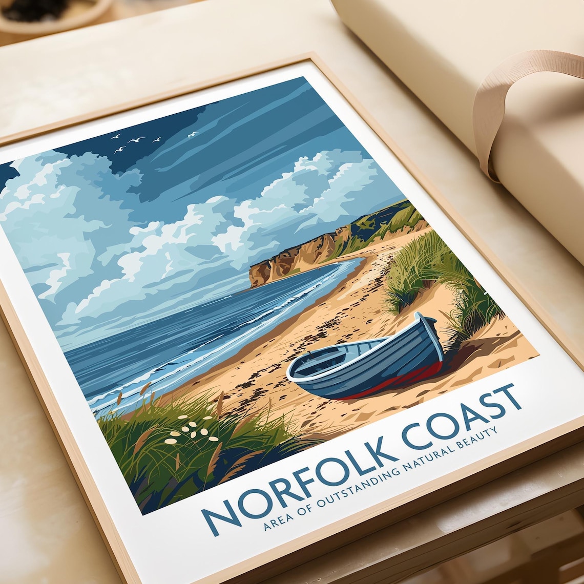 Norfolk Coast Travel Poster, AONB Wall Art