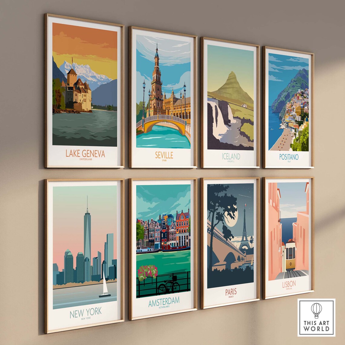 Lake Geneva Travel Poster, Switzerland Wall Art Print - Image 3