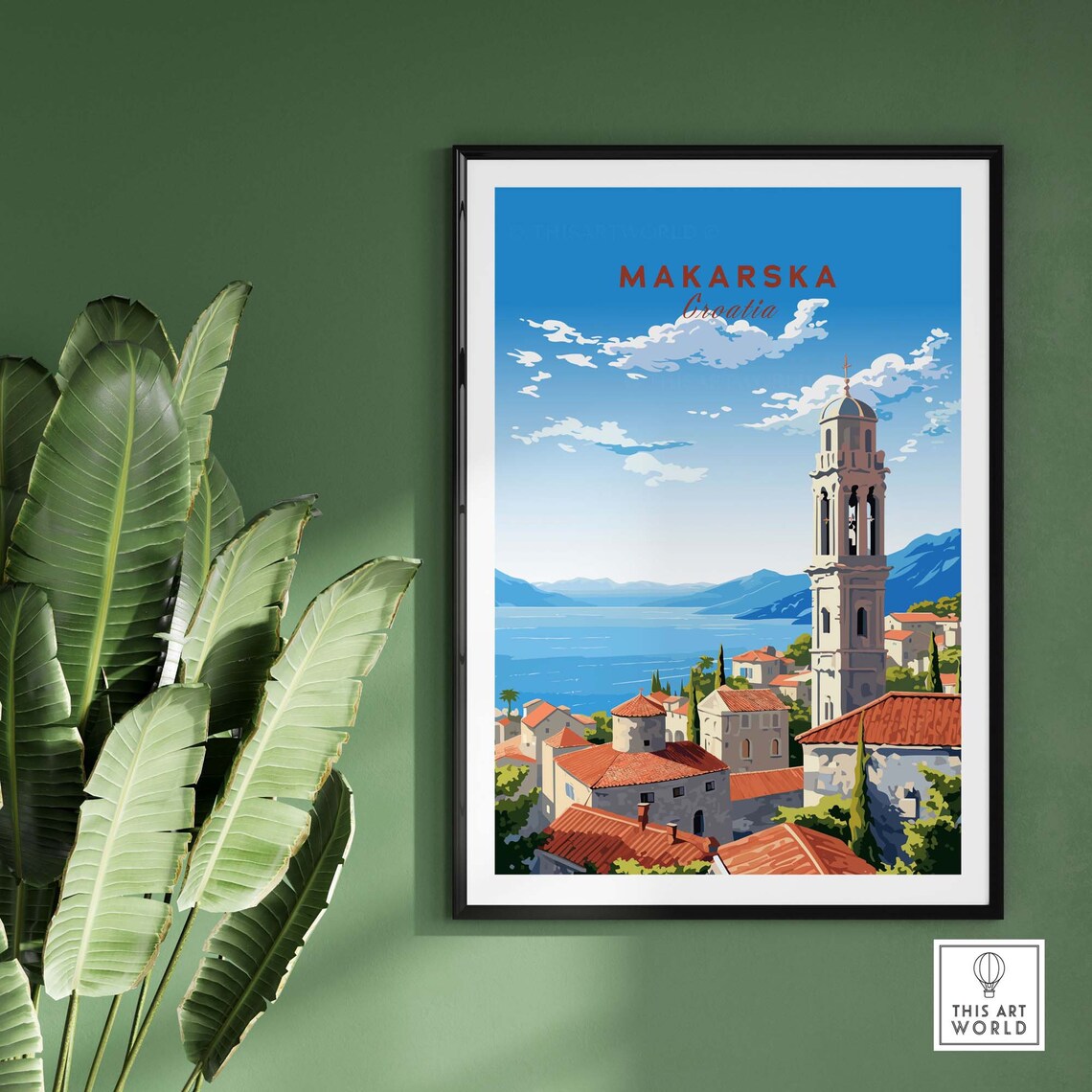 Makarska Croatia Old Town Bell Tower Adriatic Coast Scenic Poster - Image 2