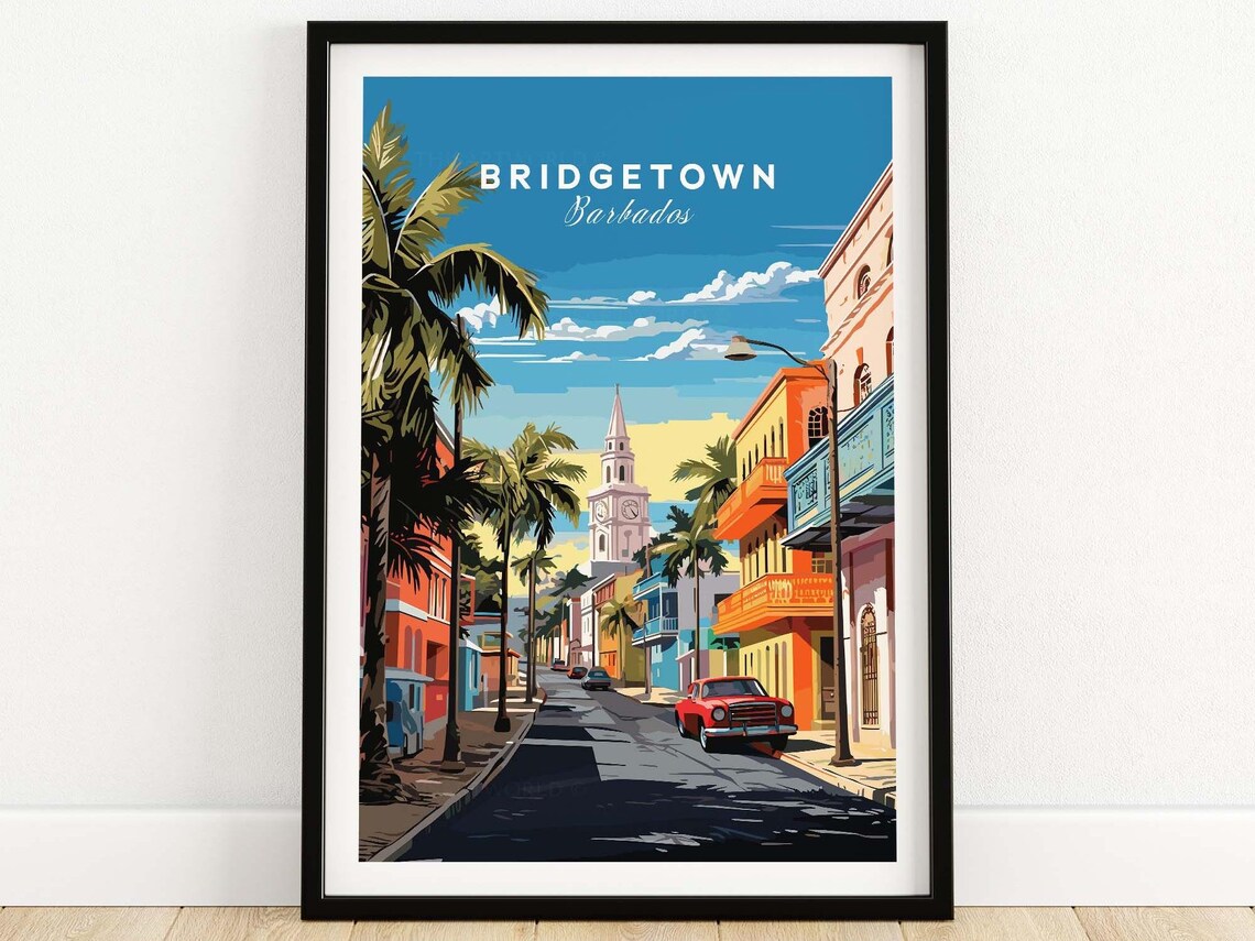 Bridgetown Barbados Travel Poster, Gallery Wall Art