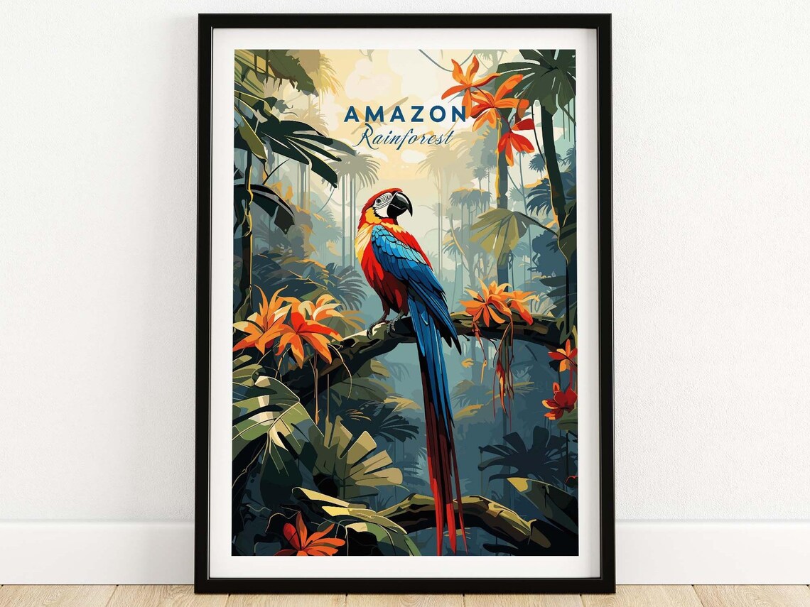 Amazon Rainforest Travel Poster, Travel Poster