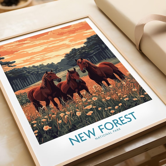 New Forest Travel Poster, England National Park