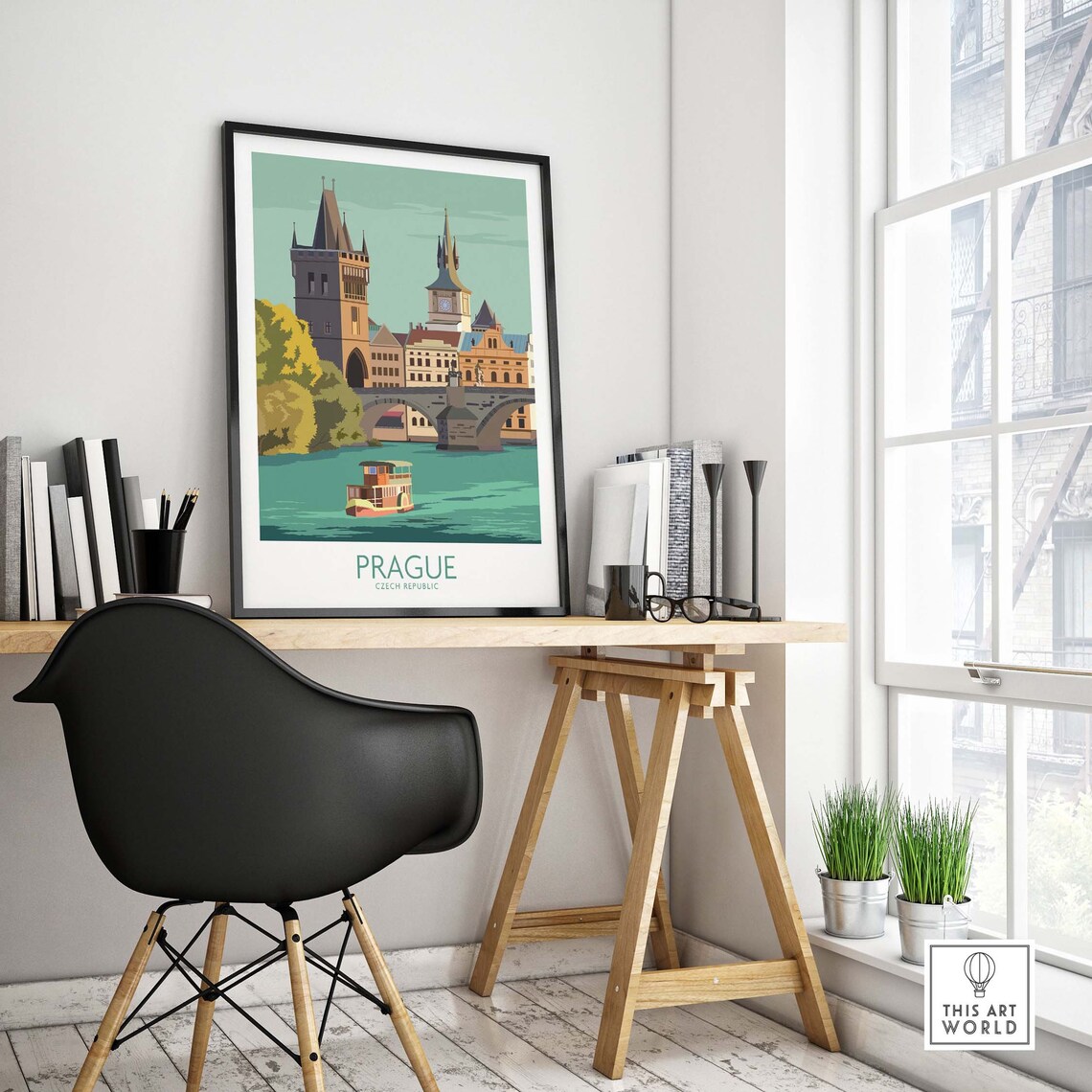 Prague Vintage Travel Poster, Prague City Art - Image 4