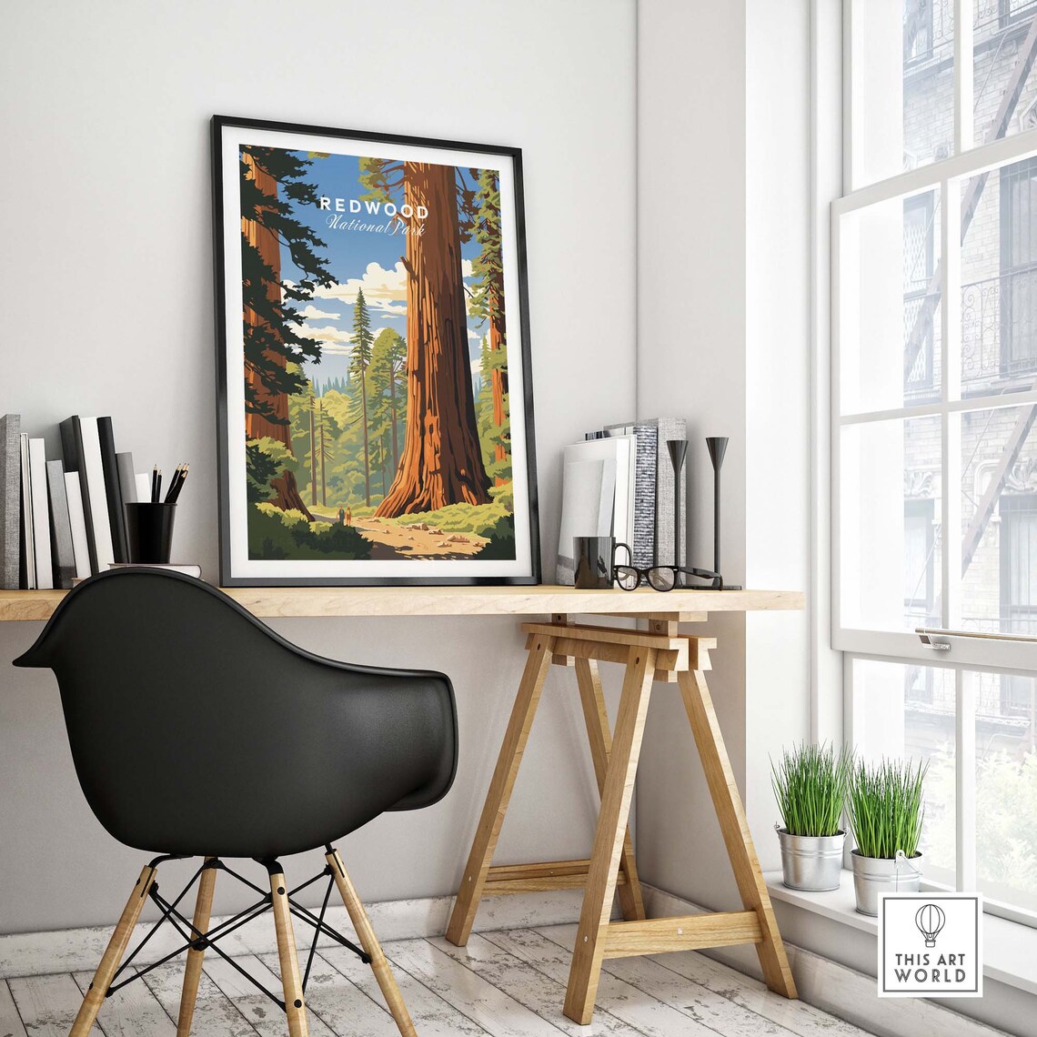Redwood National Park Travel Poster Art Print - Image 4