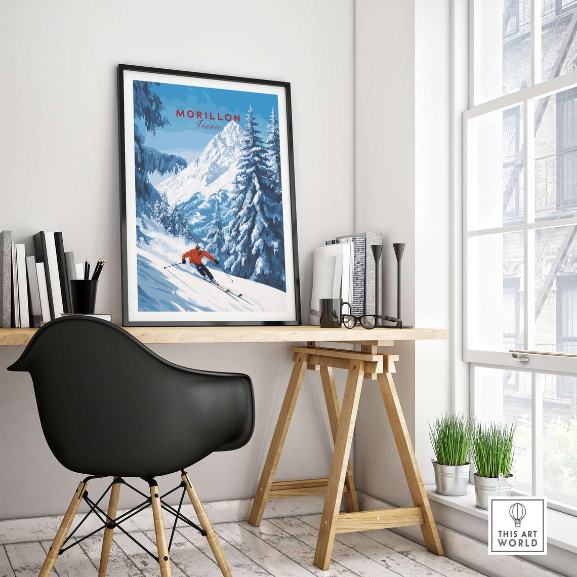 Winter Sports Art Print, Ski Lodge Decor - Image 4