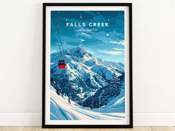 Falls Creek Ski Resort Travel Print Wall Art Home Dcor Gift Lovers Australia Lover