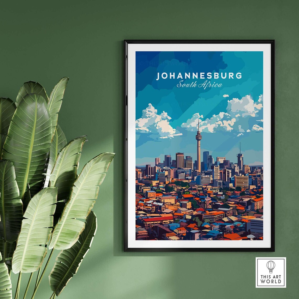 Johannesburg Skyline Travel Poster, South Africa Cityscape - Image 2