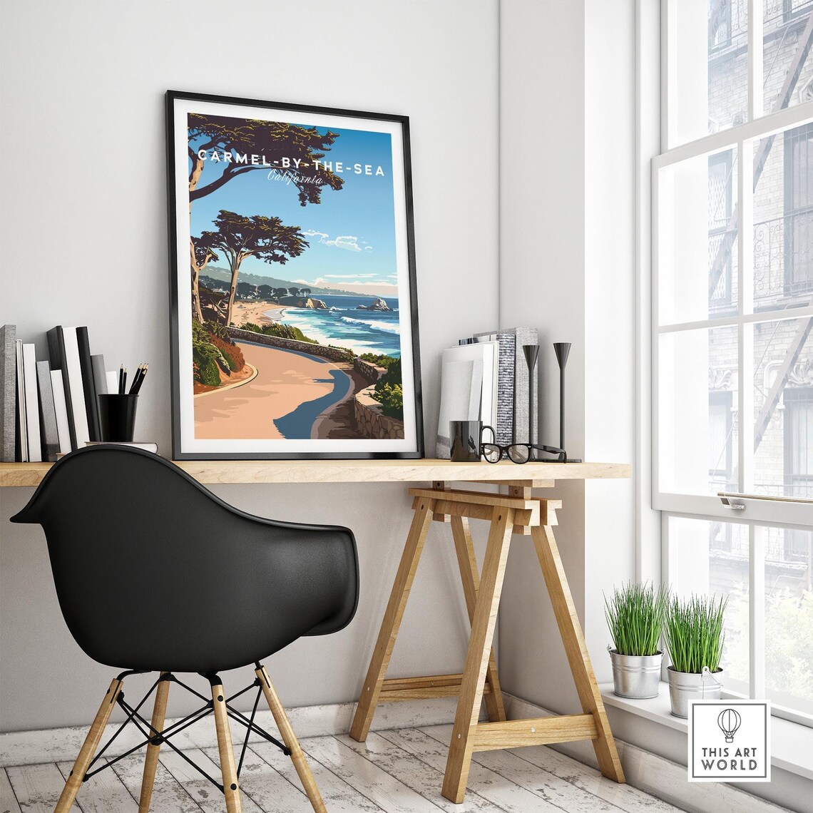 Carmel By The Sea Travel Poster, California Wall Art - Image 4