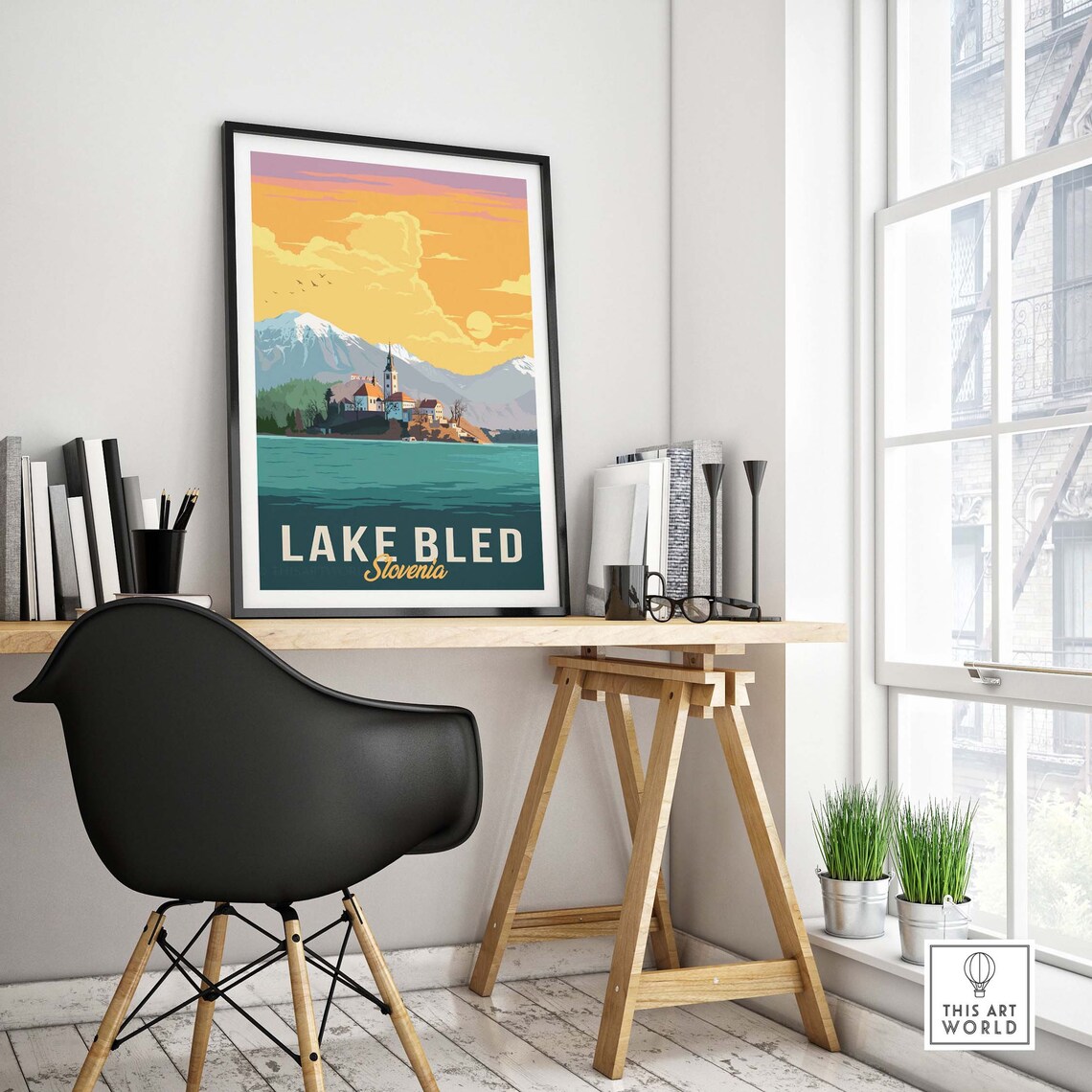 Lake Bled Slovenia Travel Poster, Home Decor - Image 4