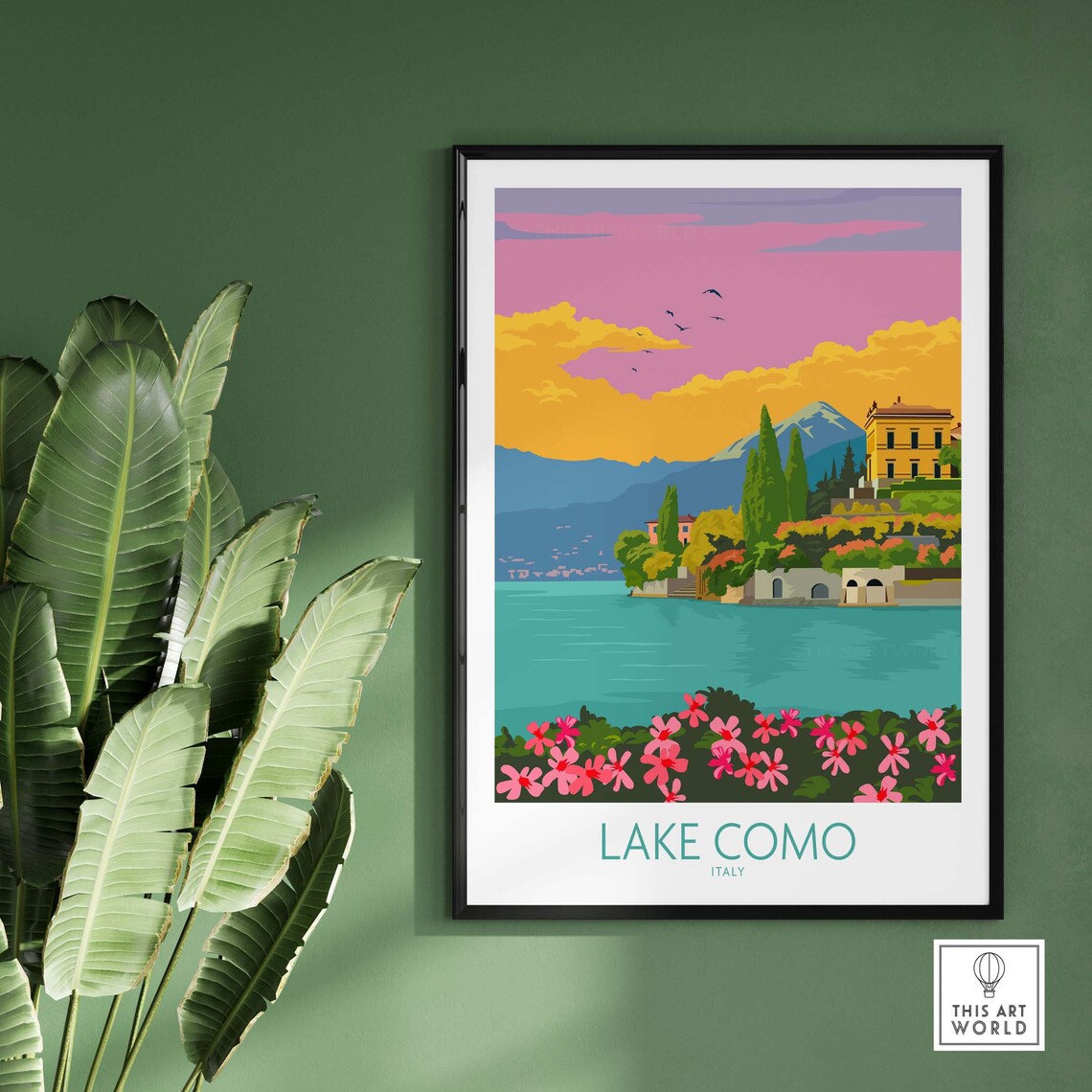 Lake Como Italy Travel Poster, Europe Wall Art - Image 2