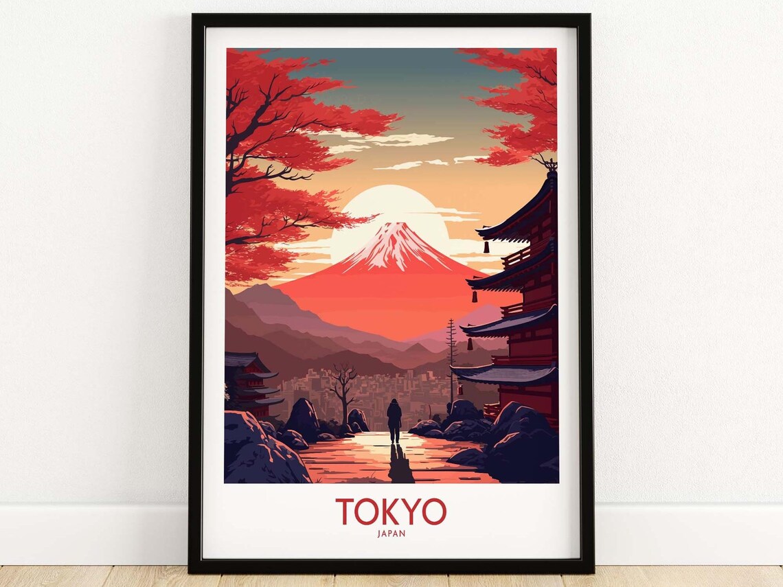 Tokyo Travel Print, Asia Wall Art Poster