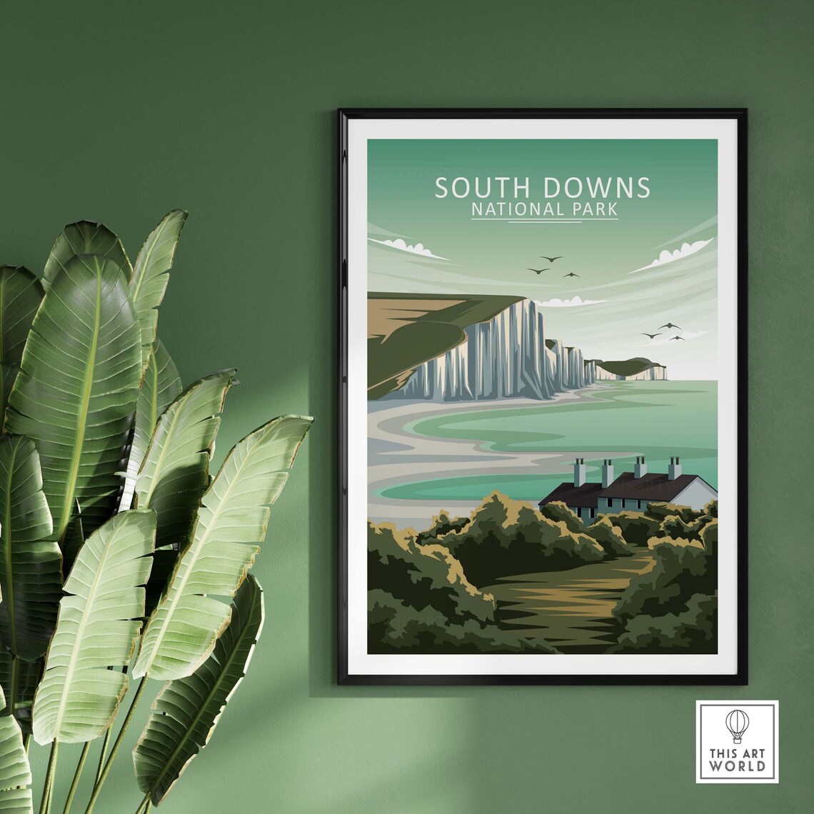 South Downs Travel Poster, English Countryside Print - Image 2